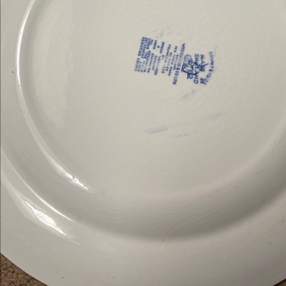 Blue and White Scenic Dinner Plate - Picture 5 of 7